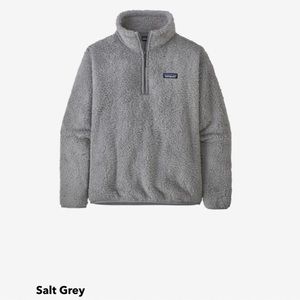 Patagonia Los Gatos Fleece 1/4-Zip in salt grey w/ embroidered logo sz S